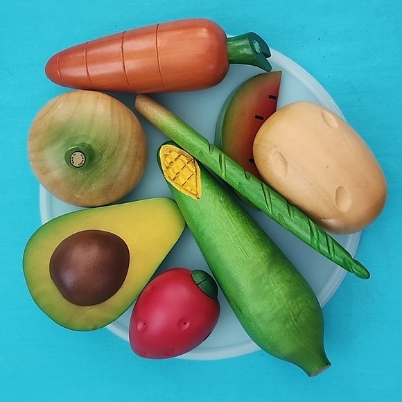 Vintage Wooden Fruit & Vegetable Art Decoration Home Decor - Picture 2 of 16